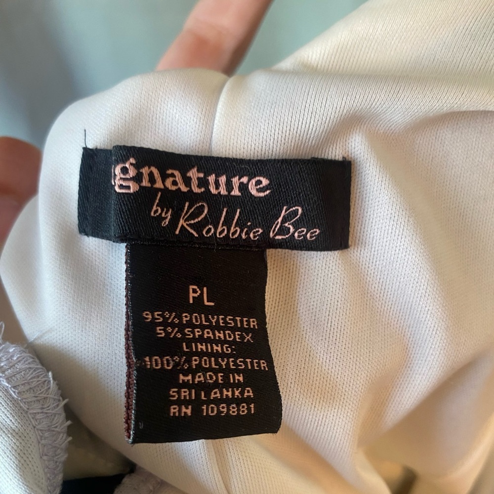 ❌SOLD❌ROBBIE BEE BLACK AND WHITE STRIPED FIT AND FLARE DRESS PL LARGE - Picture 5 of 5